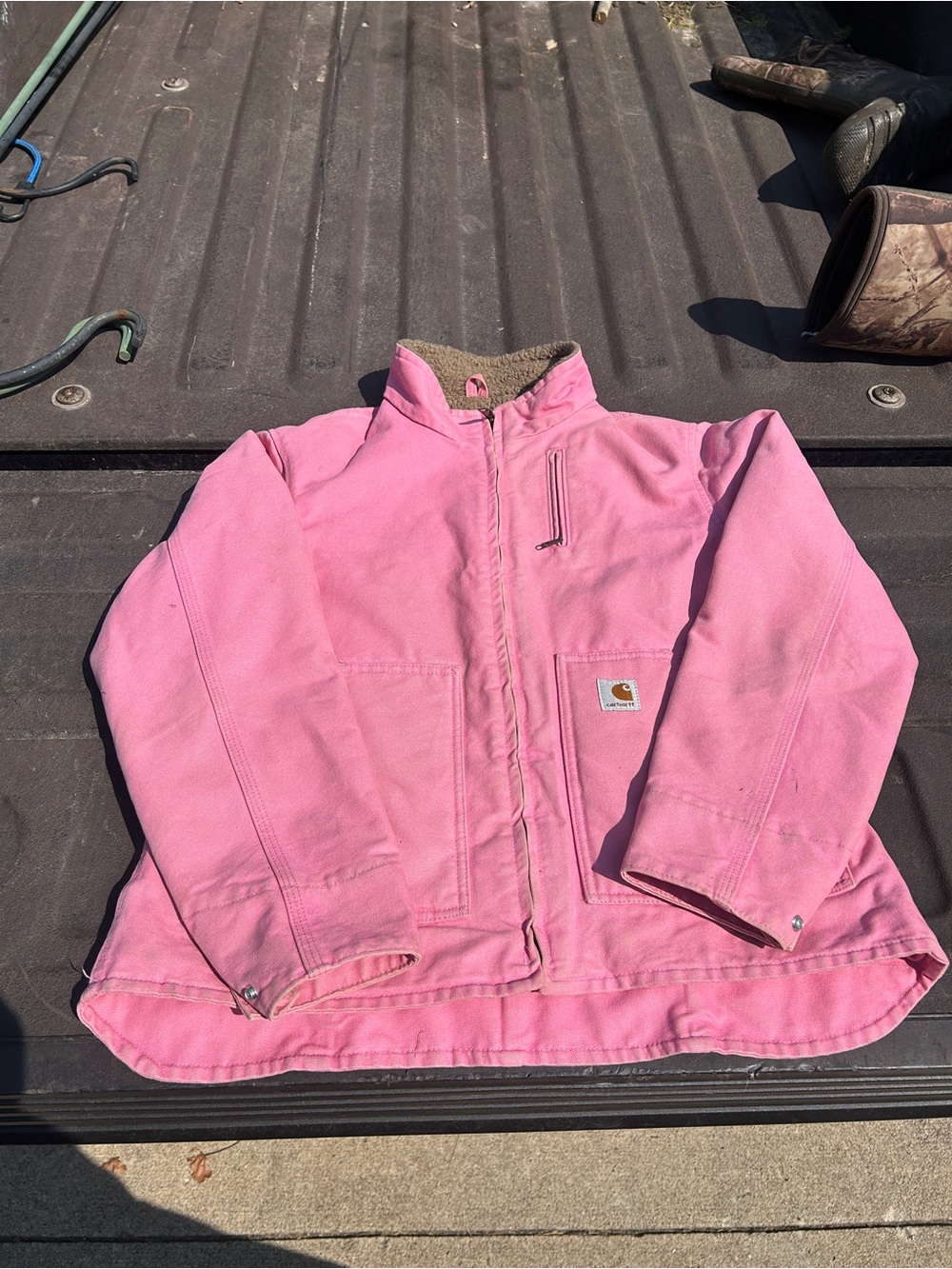 Carhartt women’s Pink Sherpa-Lined Work Jacket